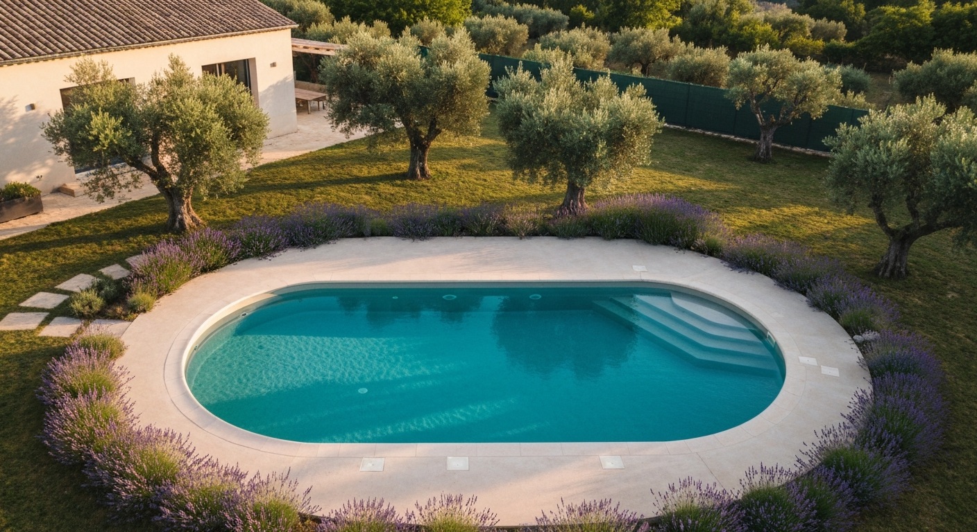 Piscine béton luxe